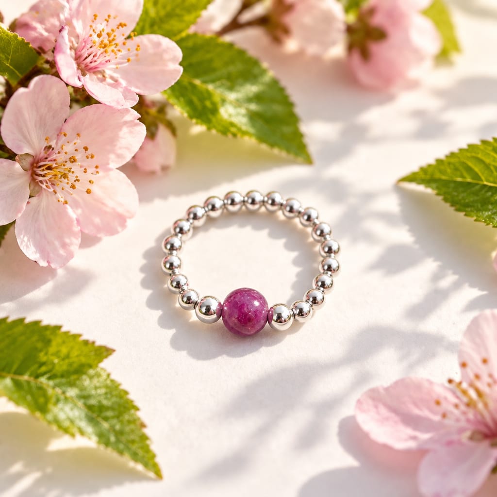 Hot Pink Quartz Ring