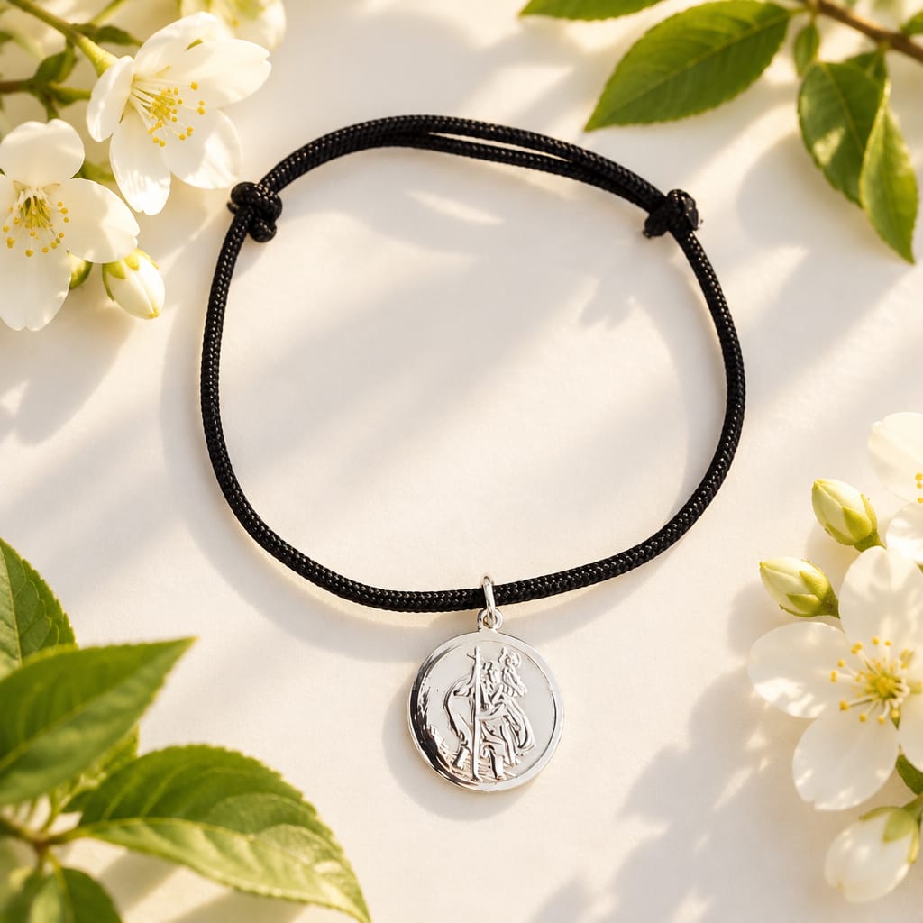 Men's St Christopher Cord Bracelet