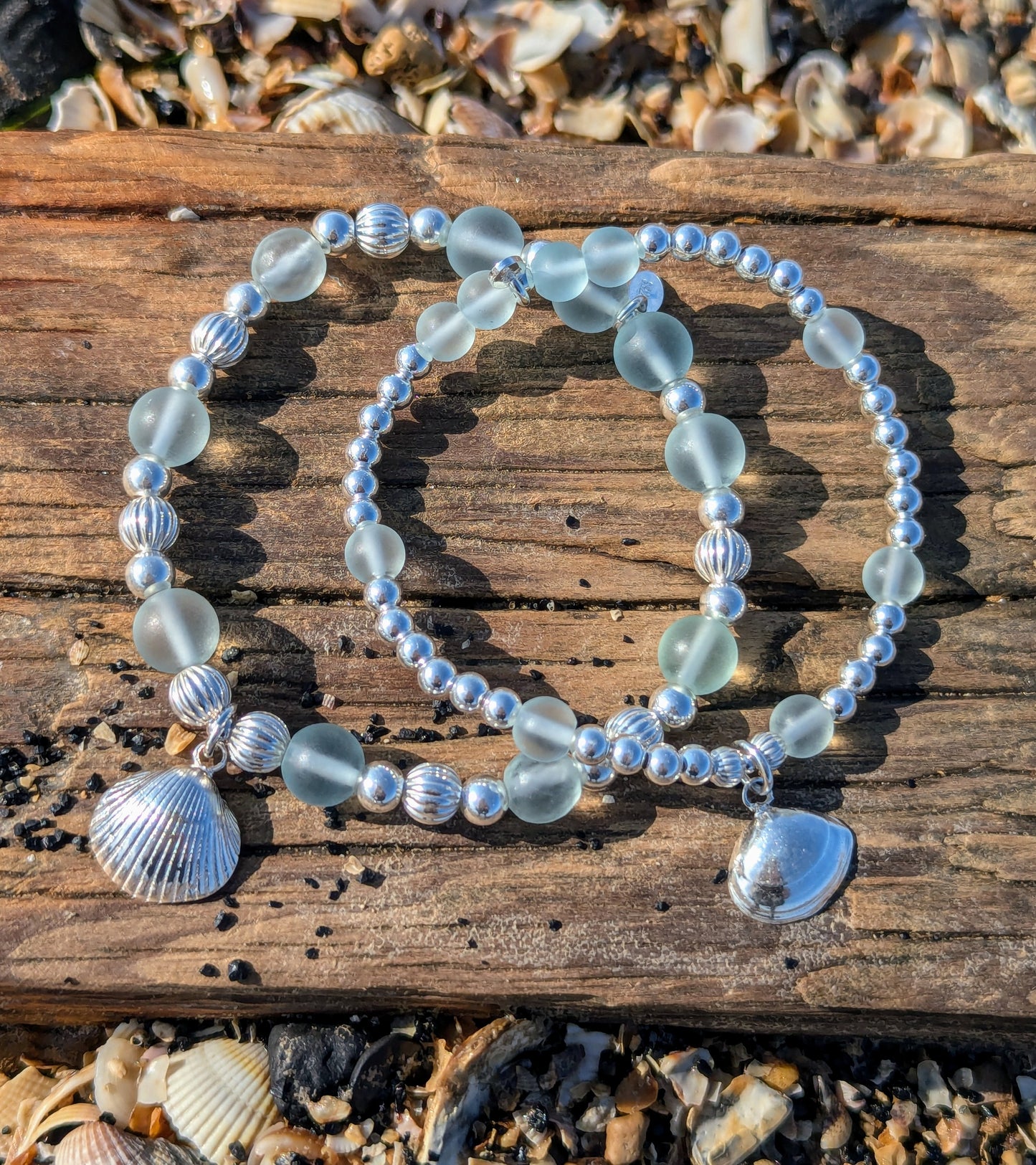Seaglass Cockleshell Bracelet