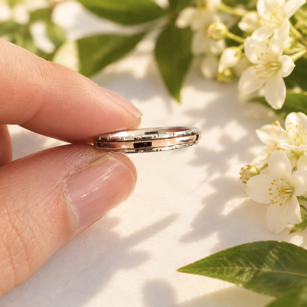 Silver and Rose Gold Band