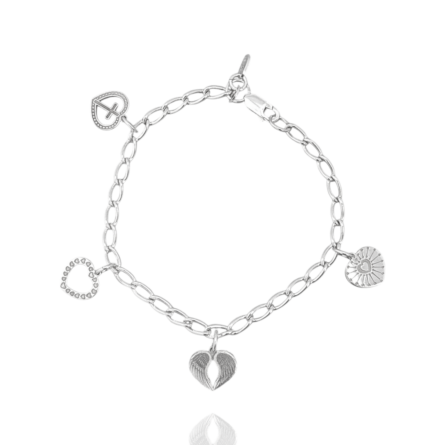 Designer Hearts Link Bracelet