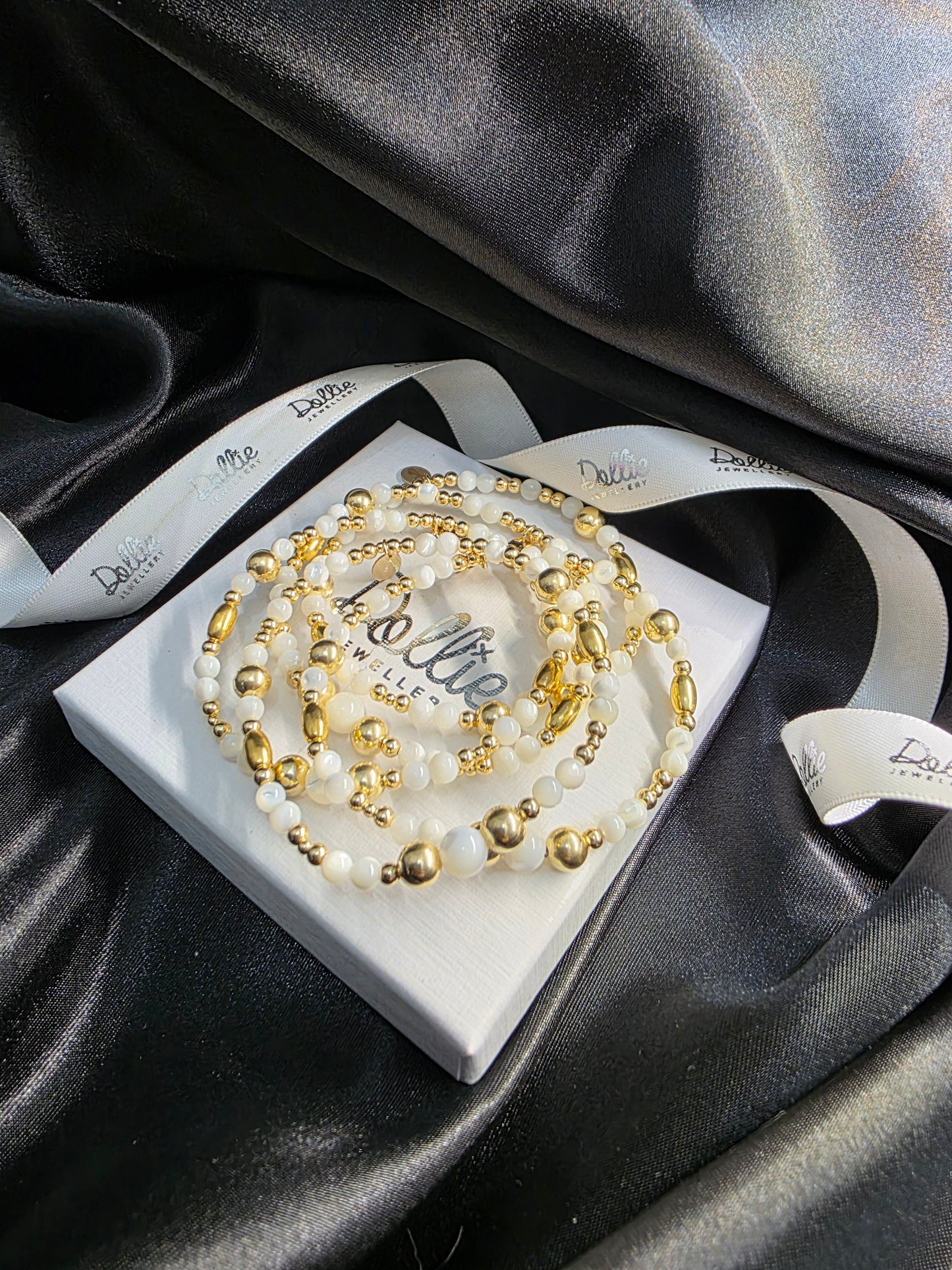Champagne and Pearls Bracelet