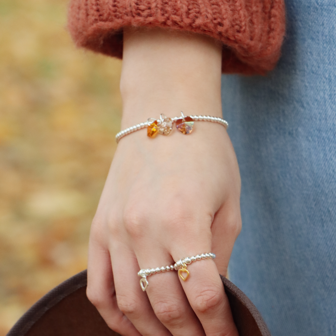 Autumn Triple Heart Bracelet