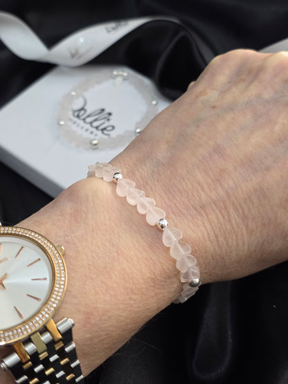 Rose Quartz Extra Small Heart Bracelet