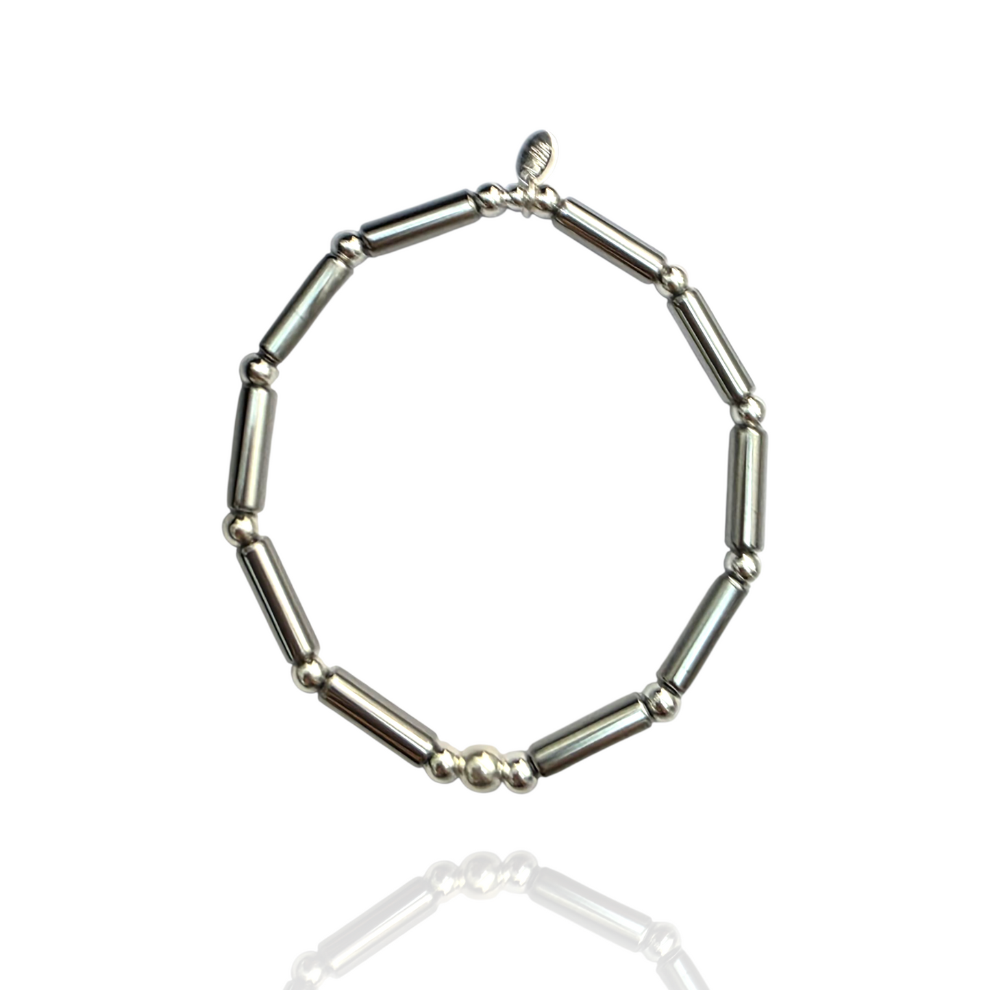 Silver Bar Heamatite Bracelet