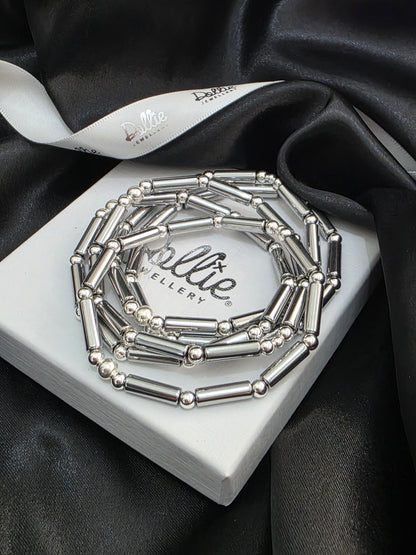 Silver Bar Heamatite Bracelet