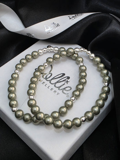 Sage Green Pearl Bracelet
