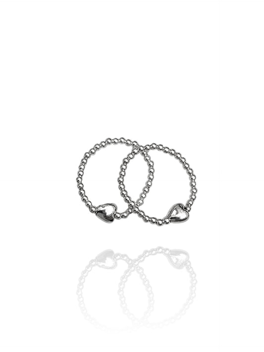 Dinky Heart Duo Ring Set