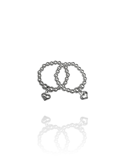 Paris Heart Duo Ring Set