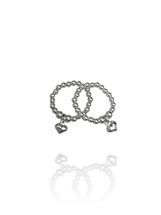 Paris Heart Duo Ring Set