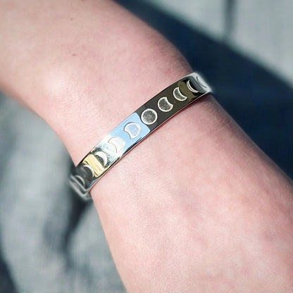 Luna Phased Engraved Bangle