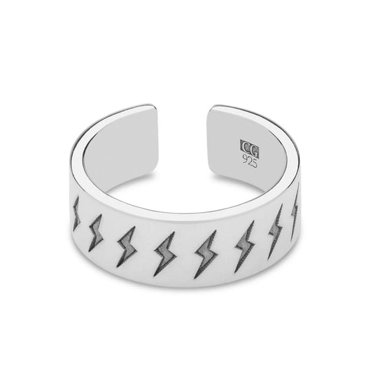 Lightning Bolt Engraved Ring