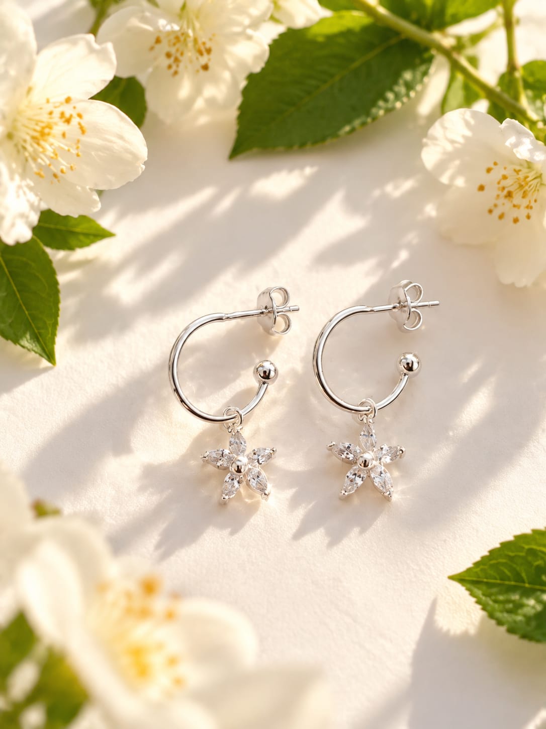 Flower Sparkle Hoops