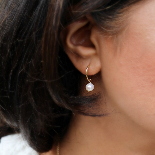 Golden Pearl Earrings