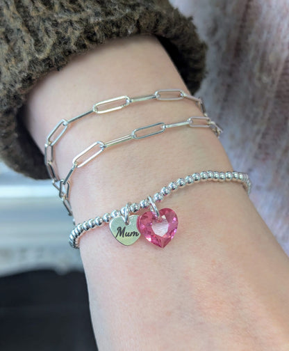 Mothers Day Crystal Heart Bracelet