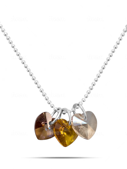 Autumn Leaves Triple Heart Necklace