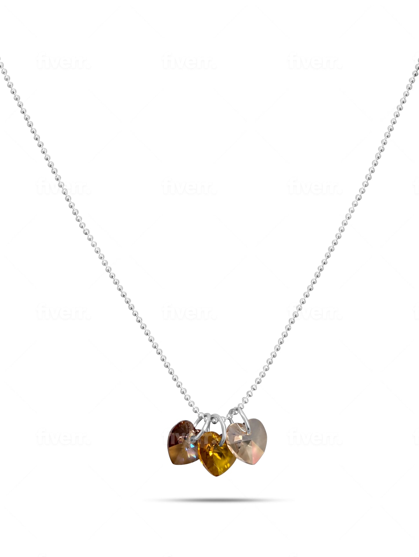 Autumn Leaves Triple Heart Necklace