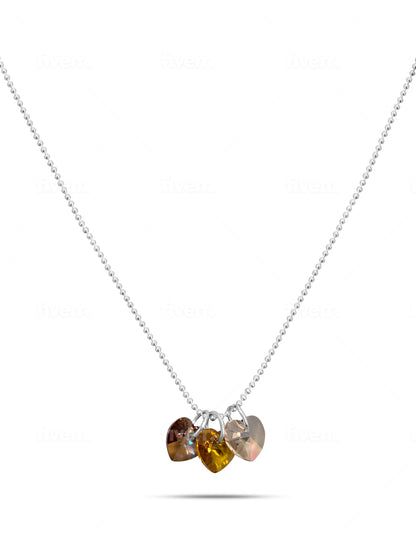 Autumn Leaves Triple Heart Necklace