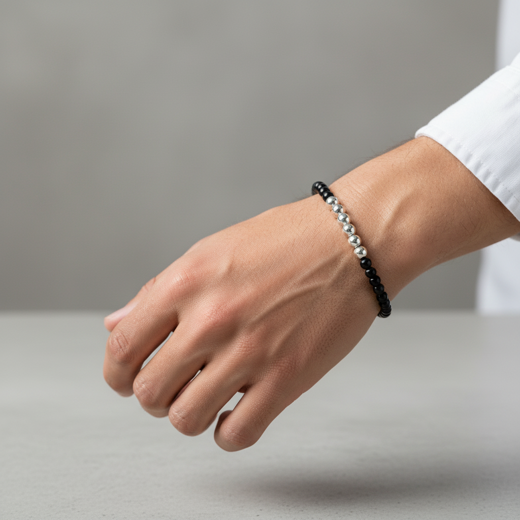 Onyx & Silver Bracelet