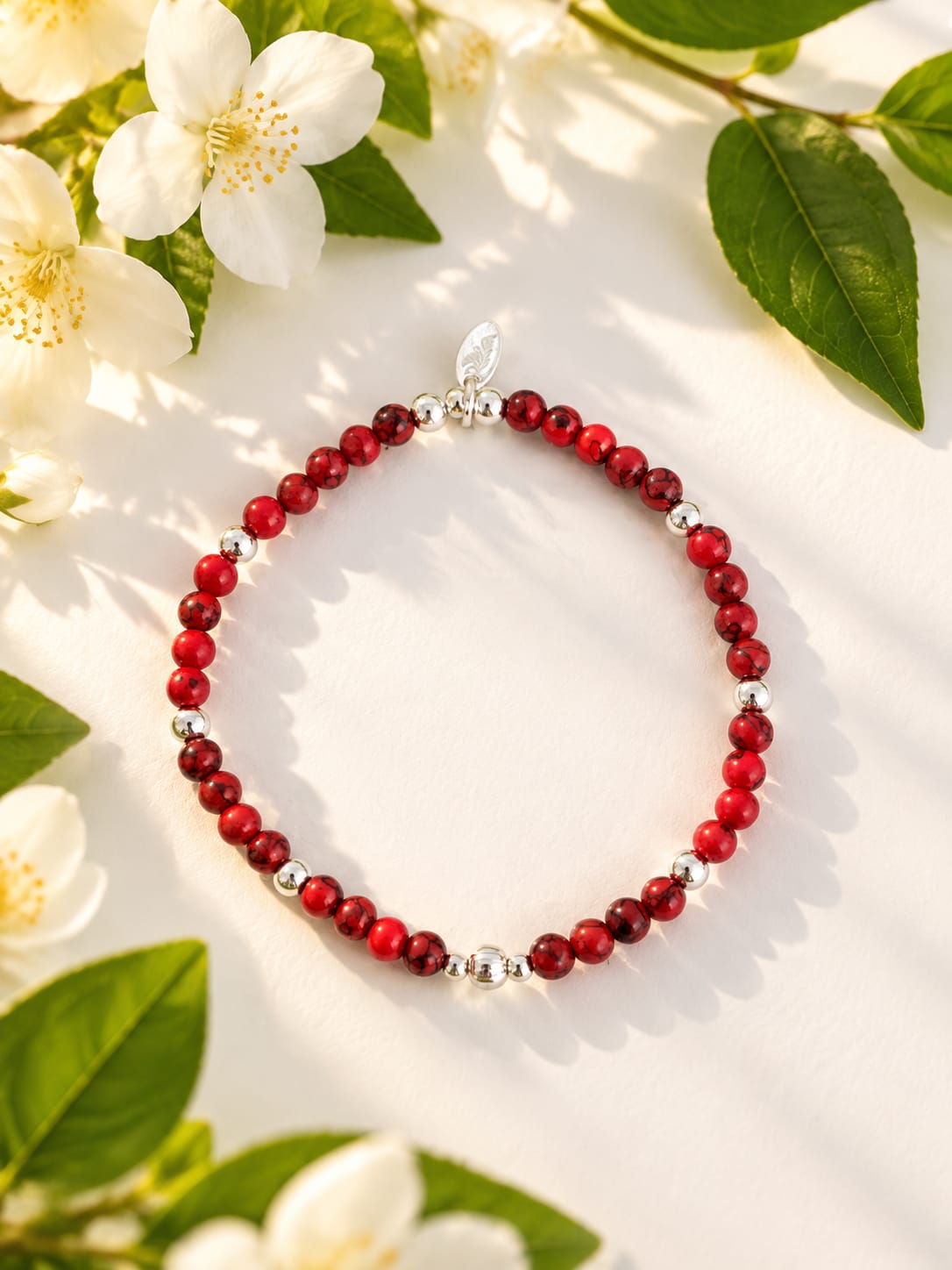 Mini Red Howlite Bracelet