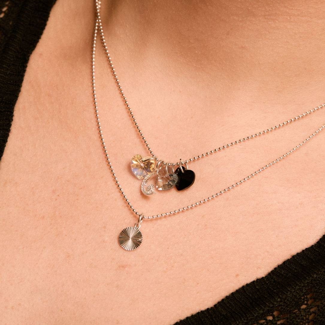 Moon and Star Crystal Necklace