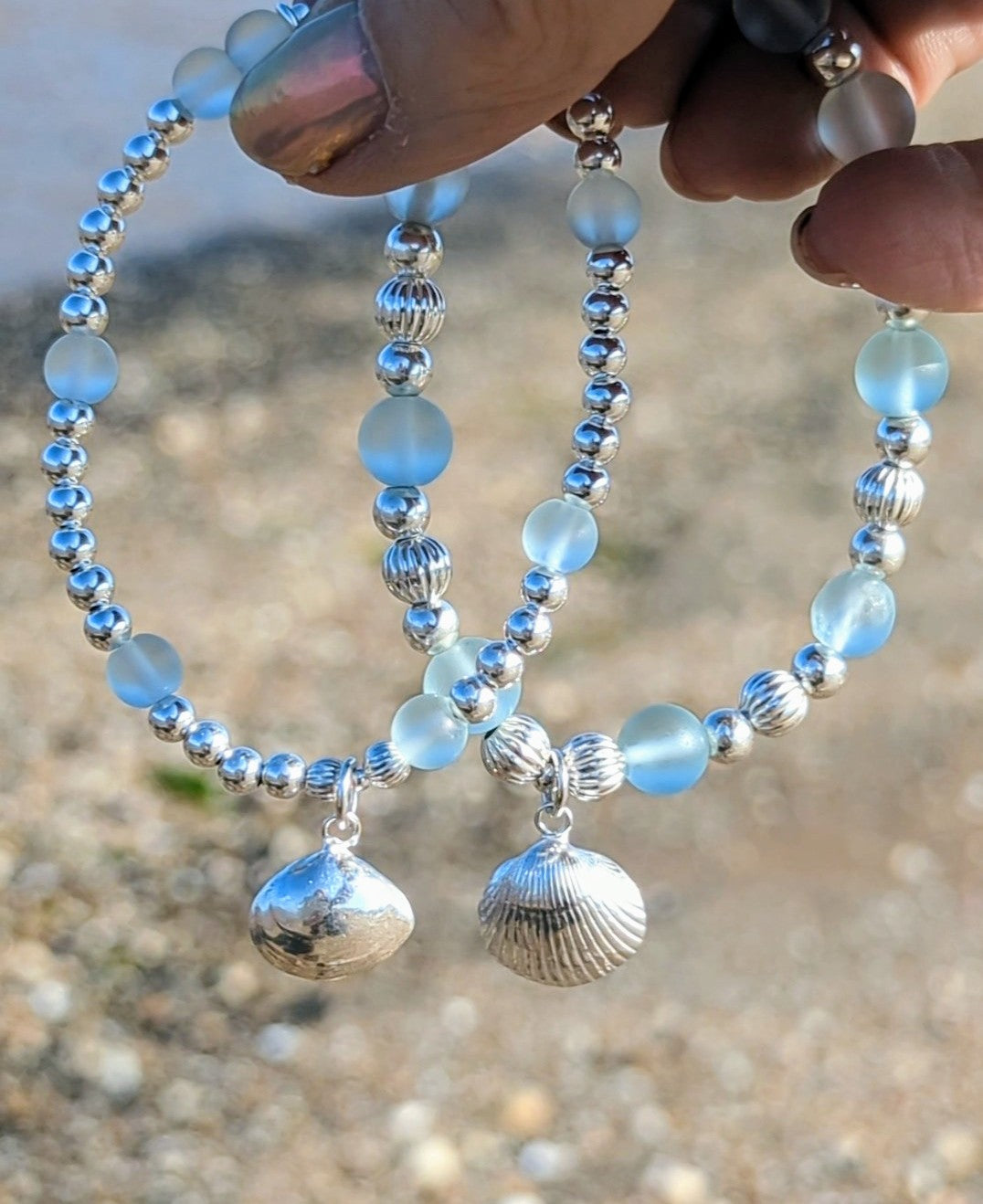 Seaglass Tellin Shell Bracelet