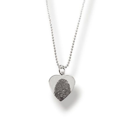 Engraved Finger Print Heart Necklace Dollie Jewellery