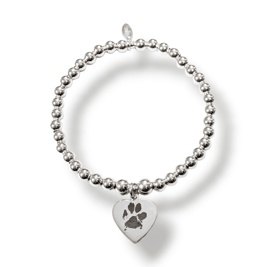 Paw Print Heart Bracelet Dollie Jewellery