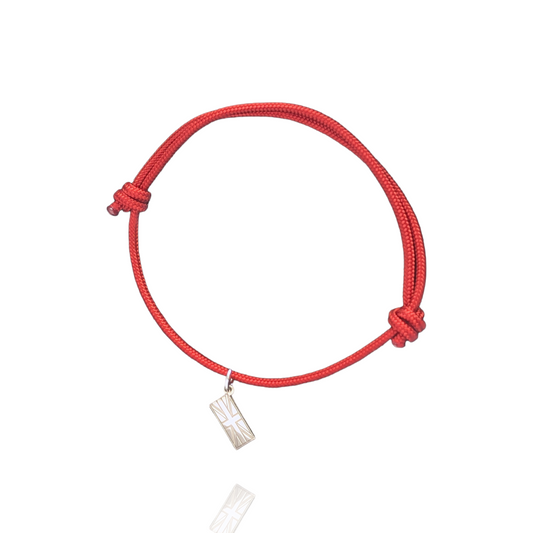 Red British Flag Cord Bracelet