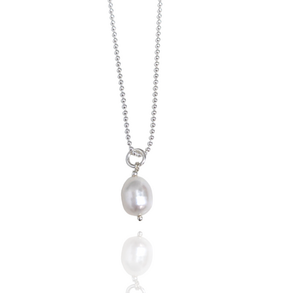 Classic White Pearl Drop Necklace