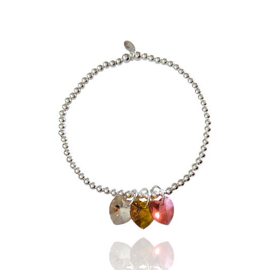 Autumn Sunset Triple Heart Bracelet