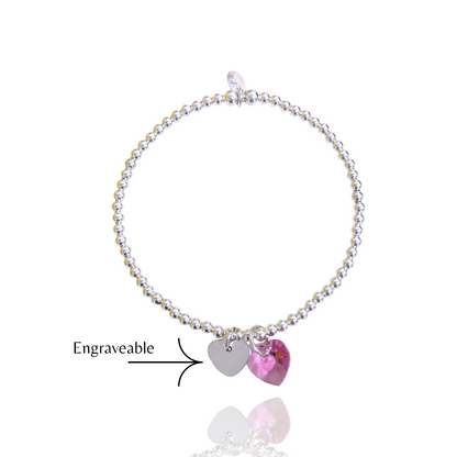 Pinky Engraveable Heart Bracelet