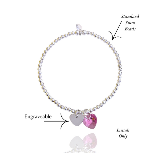 Pinky Engraveable Heart Bracelet