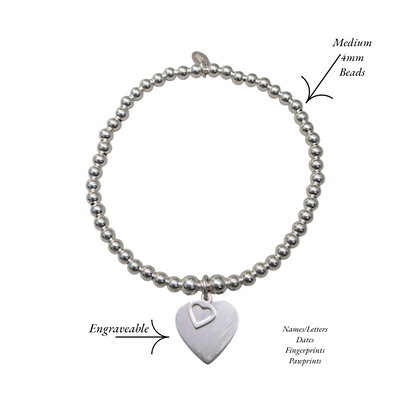 Engravable Double Heart Bracelet