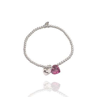 Mothers Day Crystal Heart Bracelet