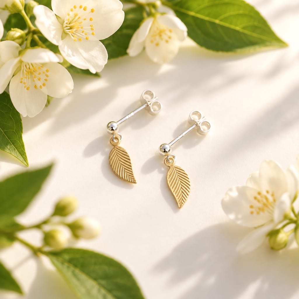 Rolled Gold Leaf Earrings
