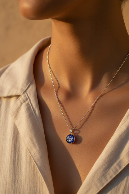 Small Round Ashes Pendant Necklace