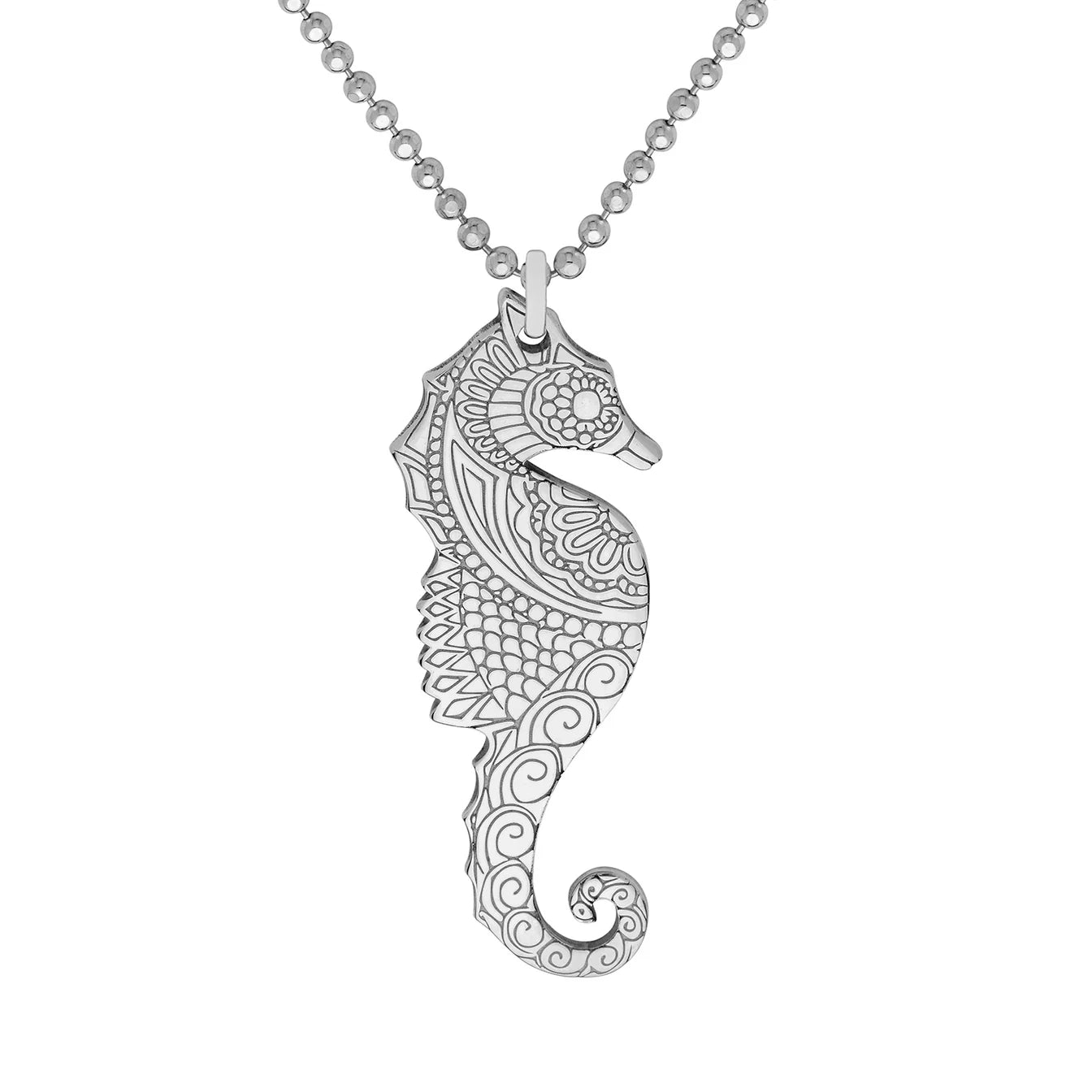 Engraved Seahorse Necklace