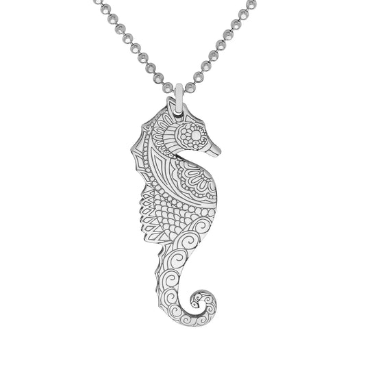 Engraved Seahorse Necklace