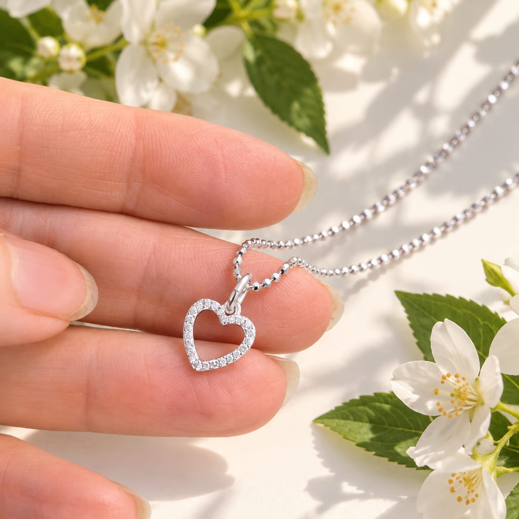 Small Silver Heart Necklace