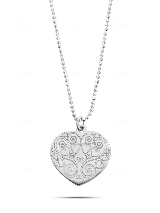 Autumn Swirls Heart Necklace