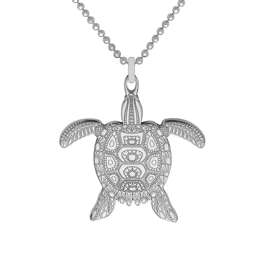 Engraved Turtle Necklace