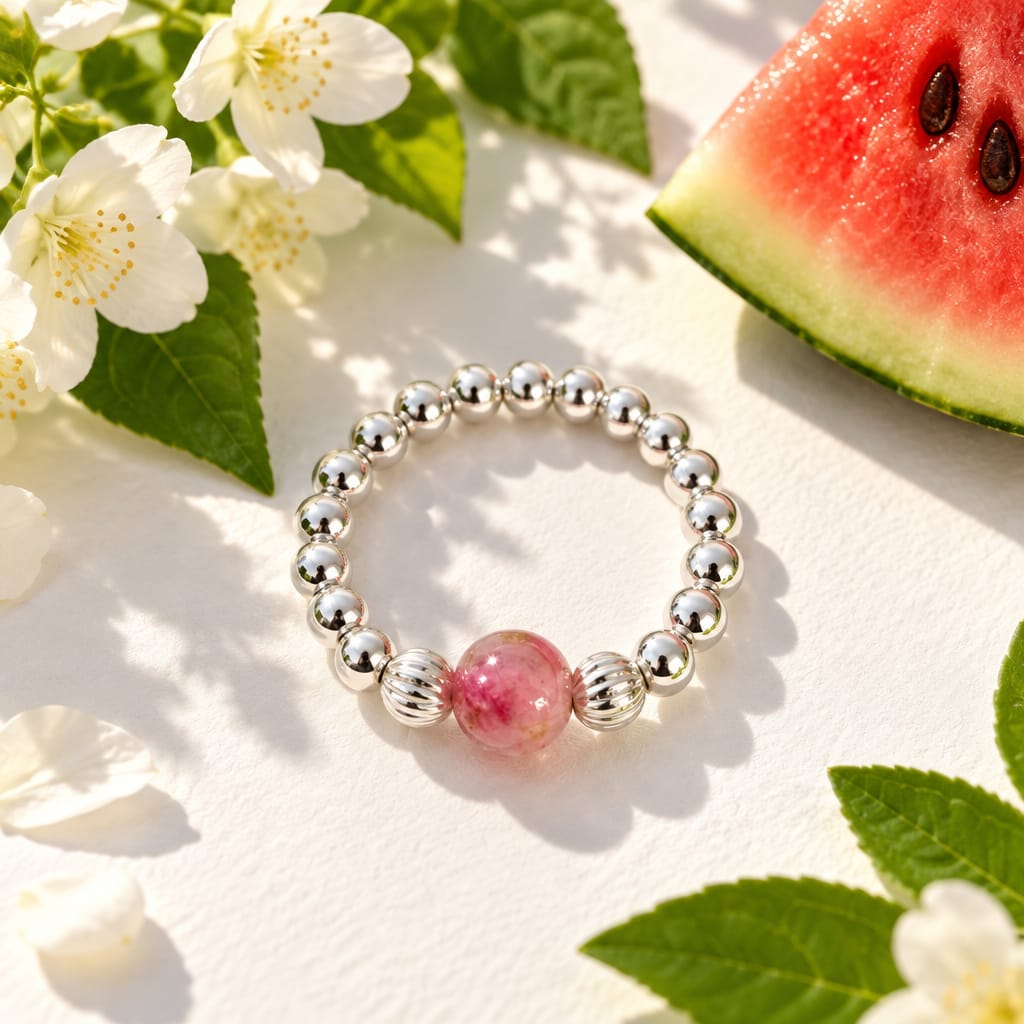 Fancy Watermelon Quartz Ring