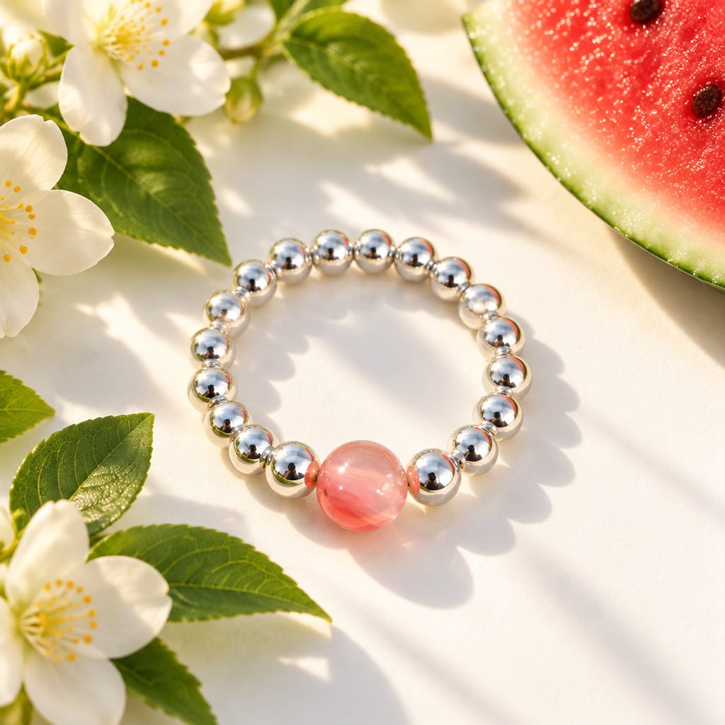 Watermelon Quartz Ring
