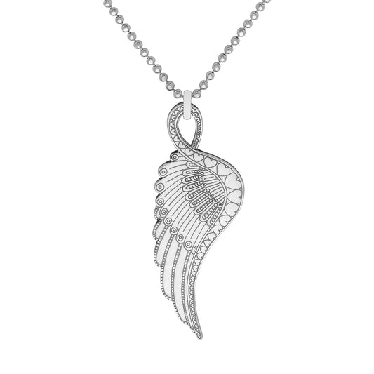 Engraved Wing Necklace