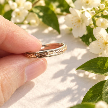 Silver and Rose Gold Arrow Band