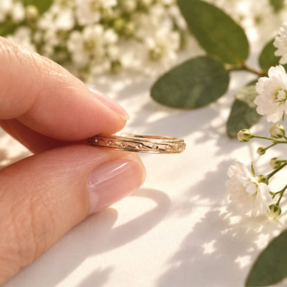 Silver and Rose Gold Waves Band
