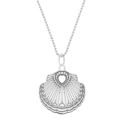 Engraved Clam Shell Necklace