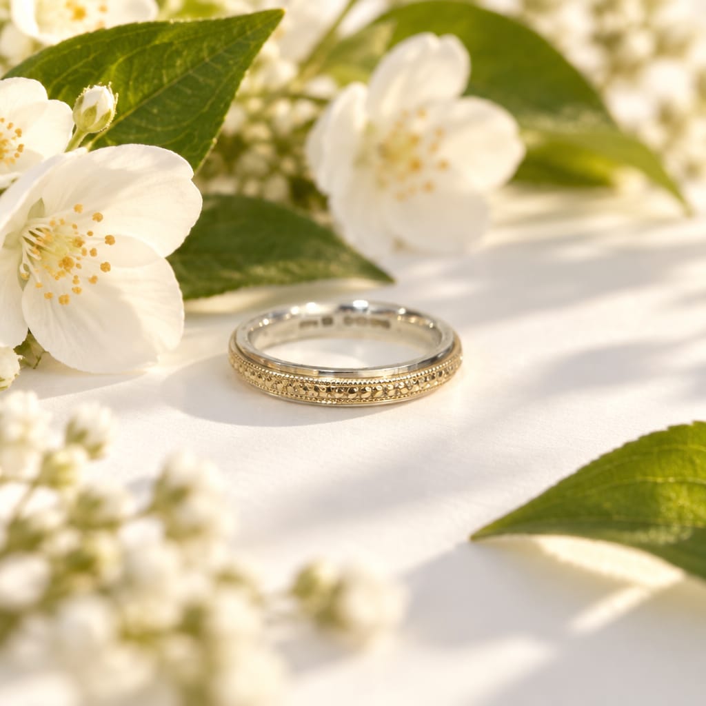 Silver and Yellow Gold Band