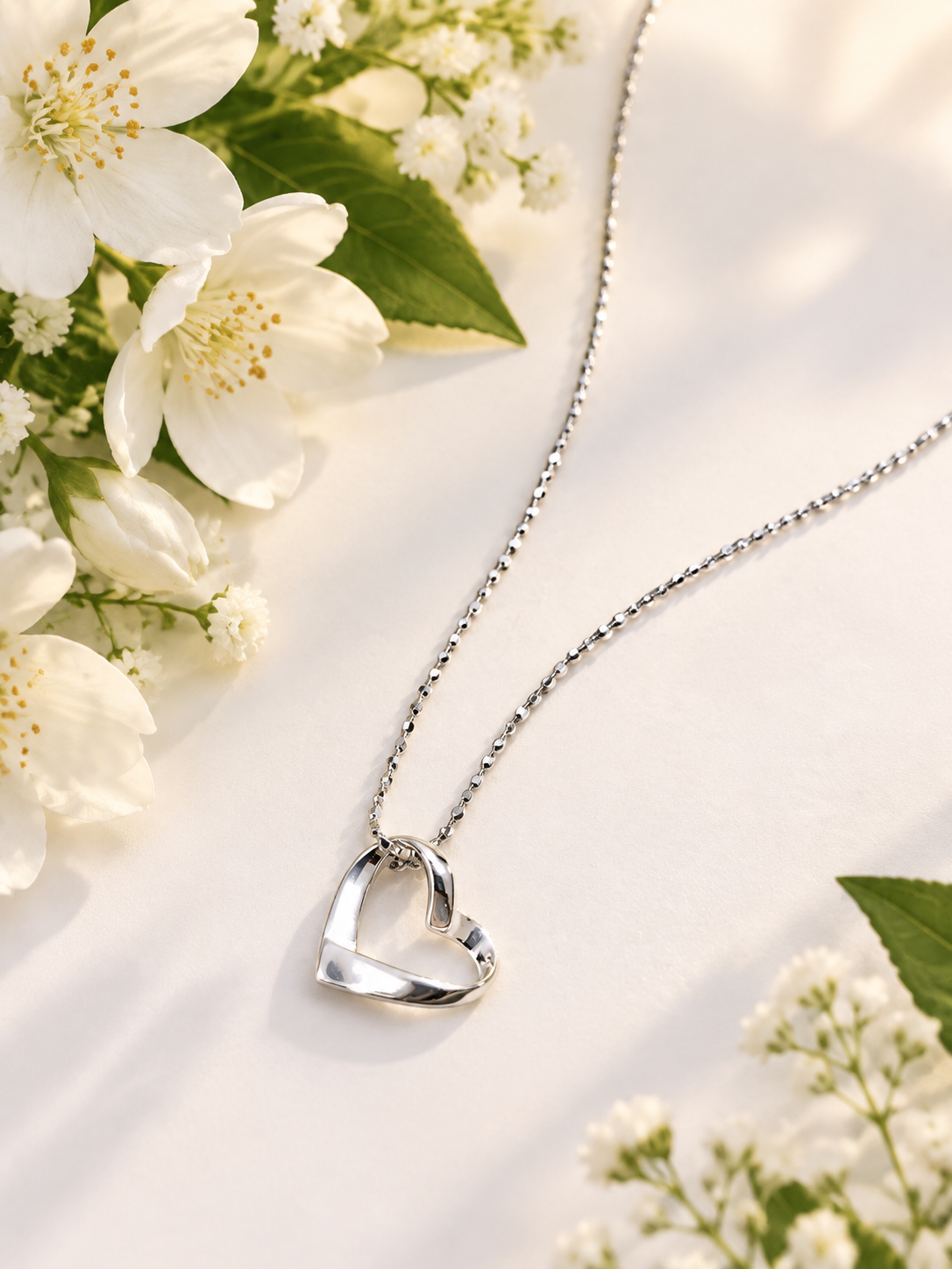 Silver Open Heart Necklace
